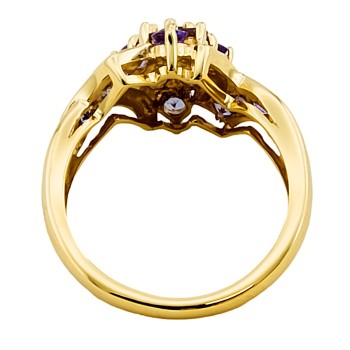 9ct Gold Tanzanite Cluster Ring size N
